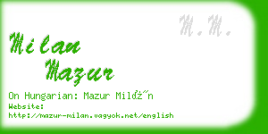 milan mazur business card